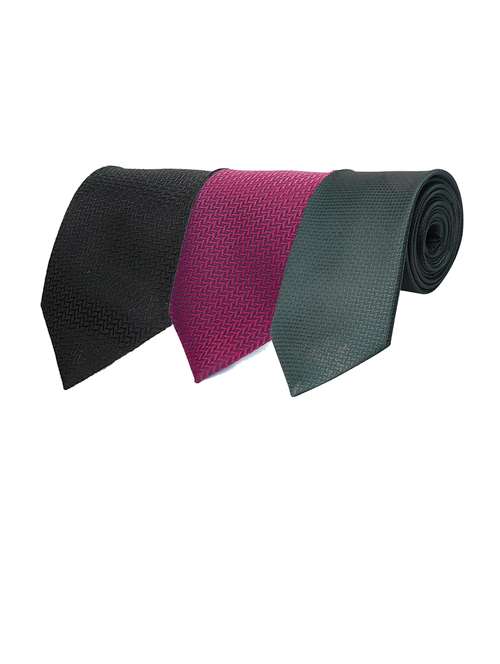men elegant combo of self-textured ties - 21684955 - Standard Image - 0