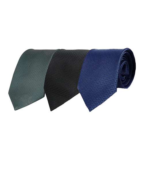 men elegant combo of self-textured ties - 21684956 - Standard Image - 0