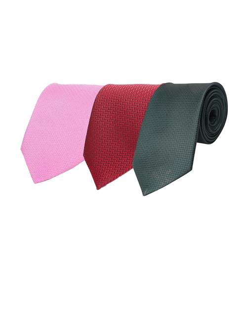 men elegant combo of self-textured ties - 21684958 - Standard Image - 0