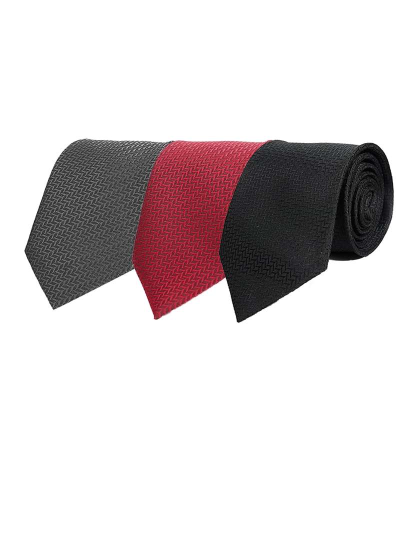 men elegant combo of self-textured ties - 21684987 -  Zoom Image - 0
