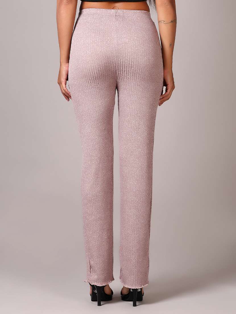 women solid high rise bootcut trouser - 21685065 -  Standard Image - 3