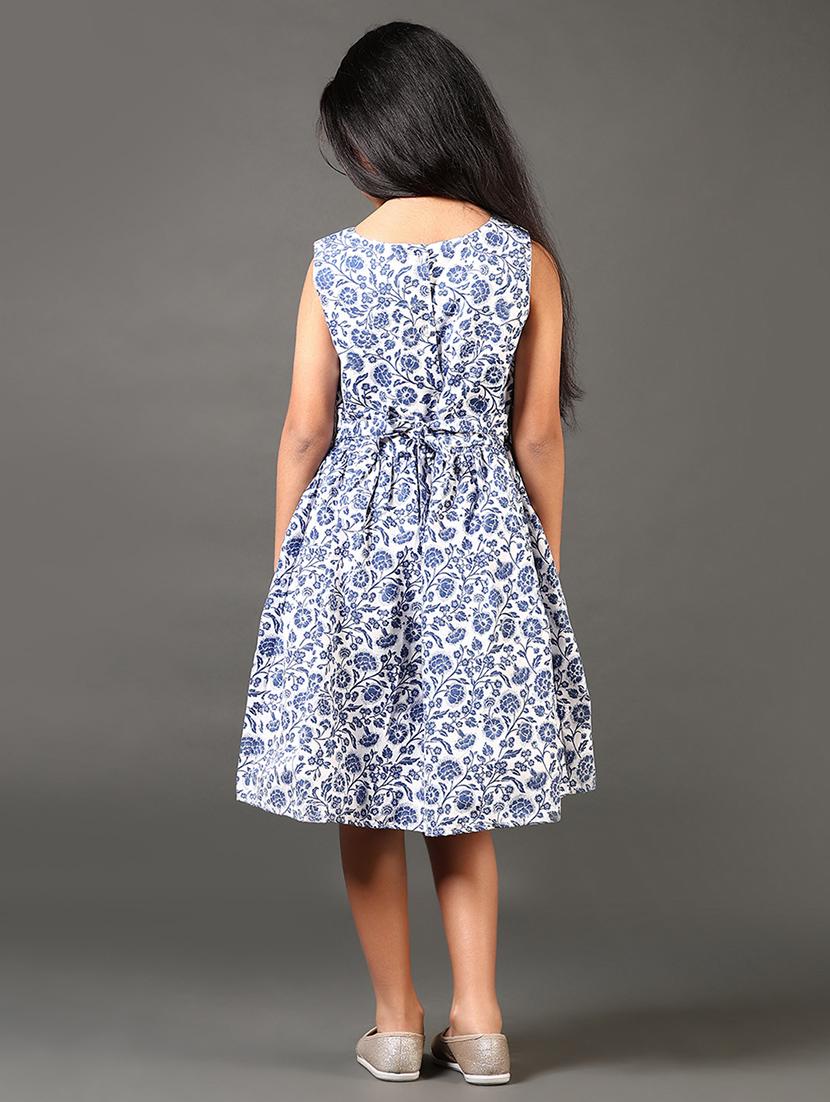 girls prinred sleeveless round neck frock - 21685096 - Standard Image - 3
