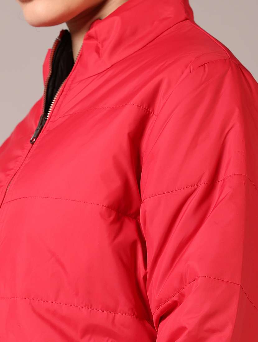 women solid long sleeve reversible puffer jacket - 21685148 -  Standard Image - 3