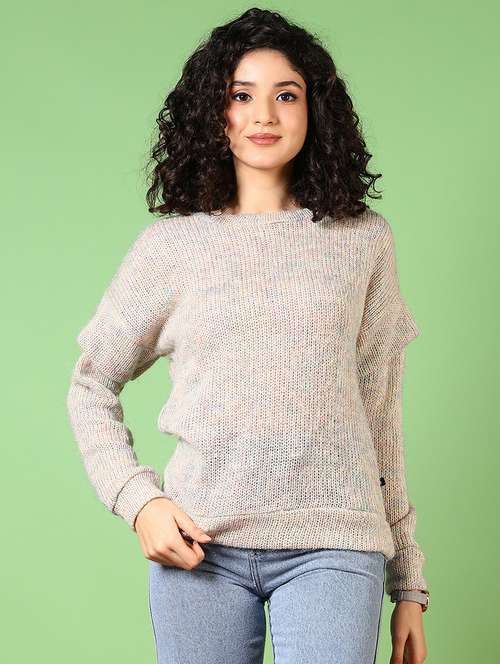 women solid long sleeve pullover - 21685173 -  Standard Image - 0