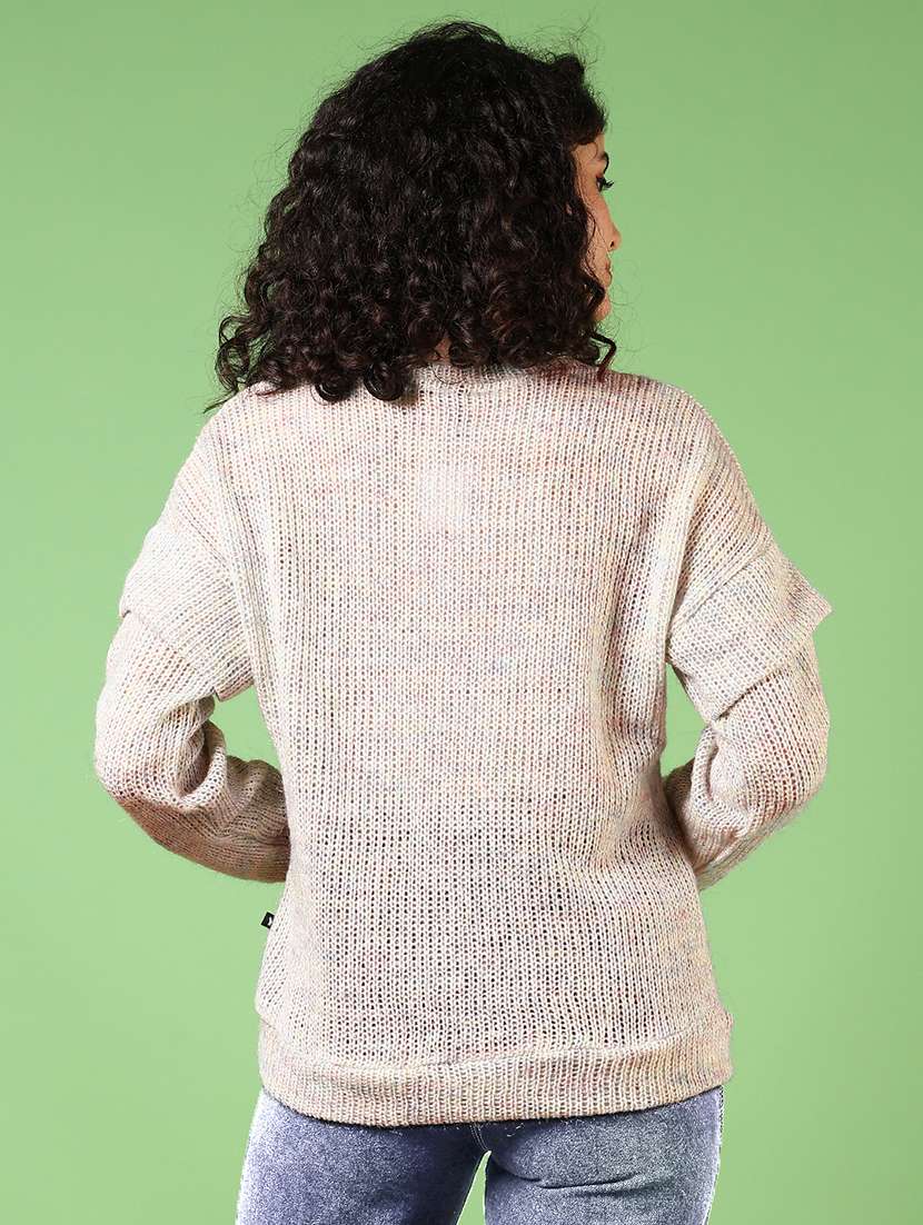 women solid long sleeve pullover - 21685173 -  Standard Image - 3