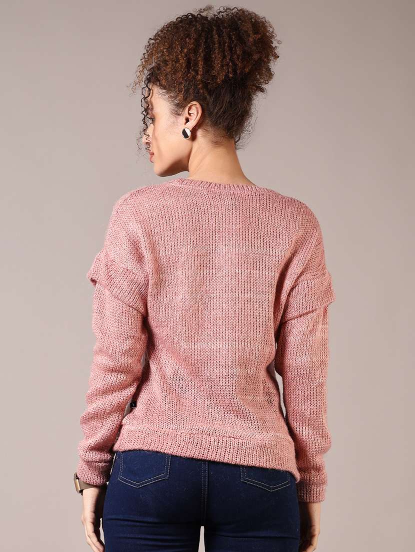 women solid long sleeve pullover - 21685174 -  Standard Image - 3