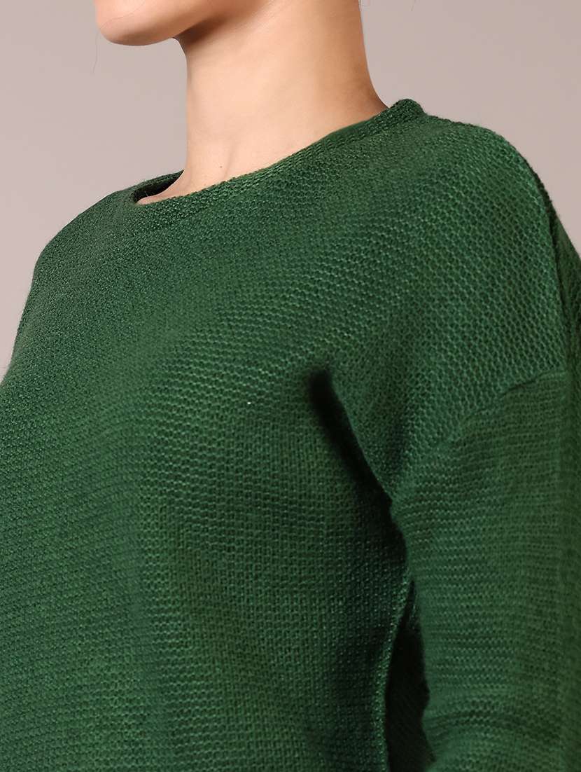 women solid long sleeve pullover - 21685176 -  Standard Image - 5