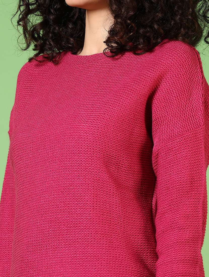 women solid long sleeve pullover - 21685178 -  Standard Image - 5