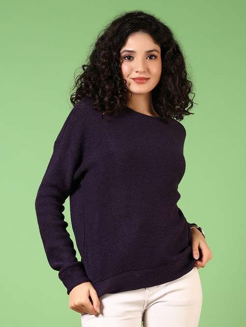 women solid long sleeve pullover - 21685179 -  Standard Image - 0