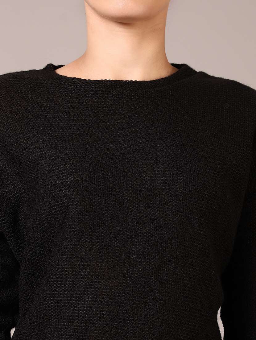 women solid long sleeve pullover - 21685180 -  Standard Image - 5