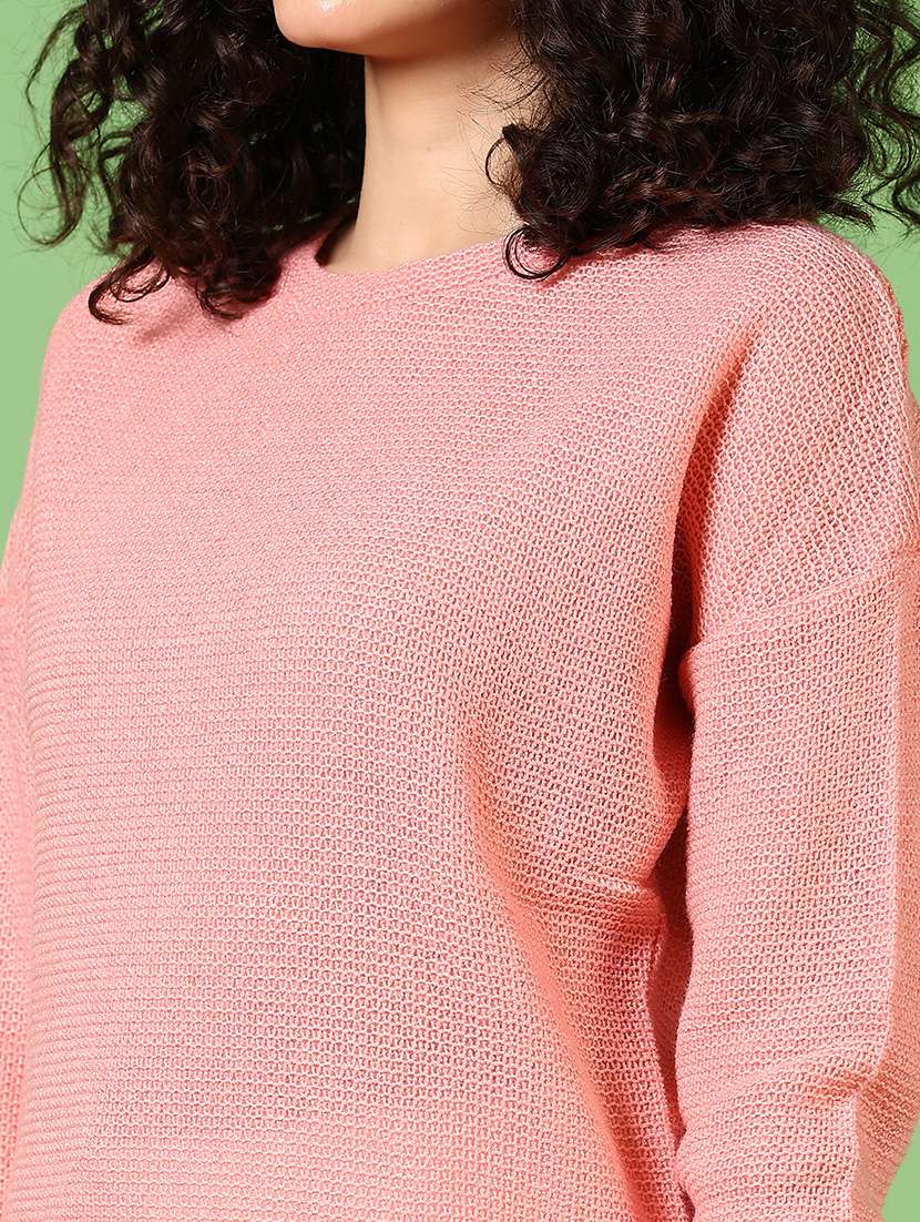 women solid long sleeve pullover - 21685182 -  Standard Image - 5