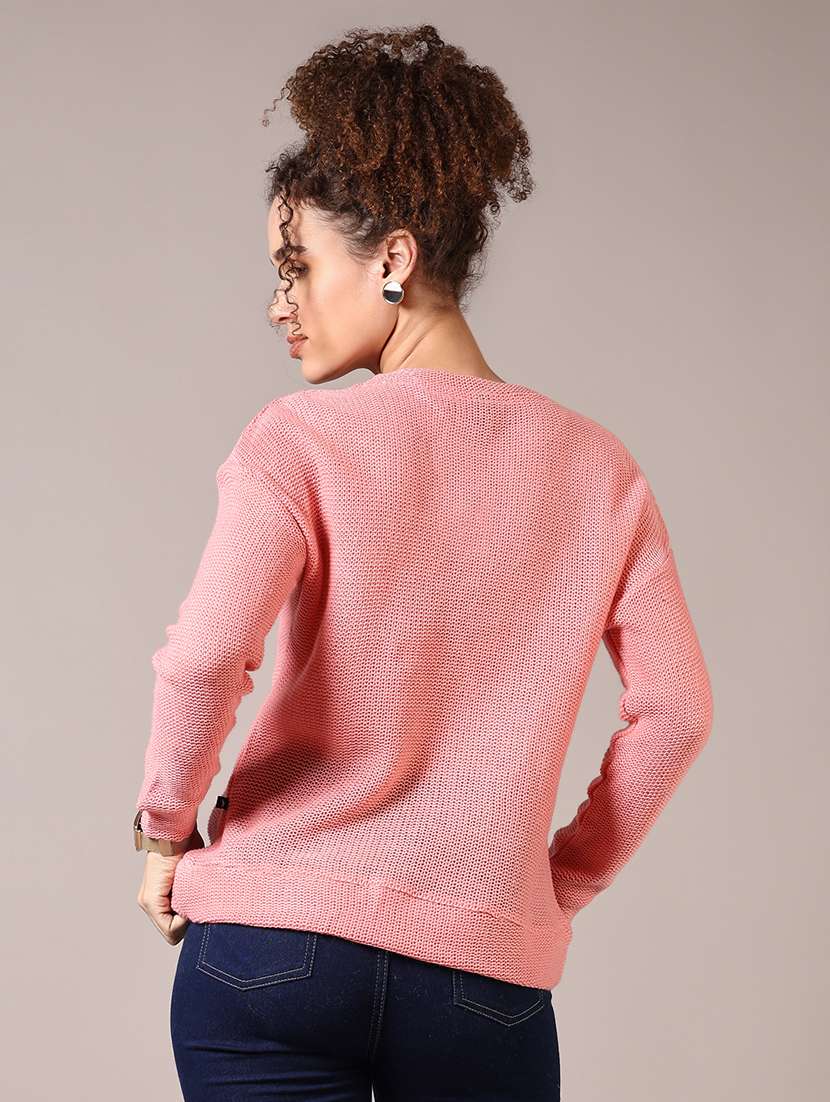 women solid long sleeve pullover - 21685183 -  Standard Image - 3