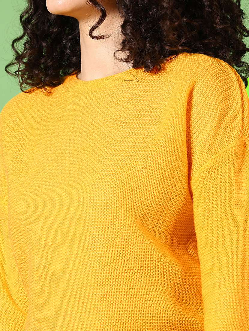 women solid long sleeve pullover - 21685184 -  Standard Image - 5