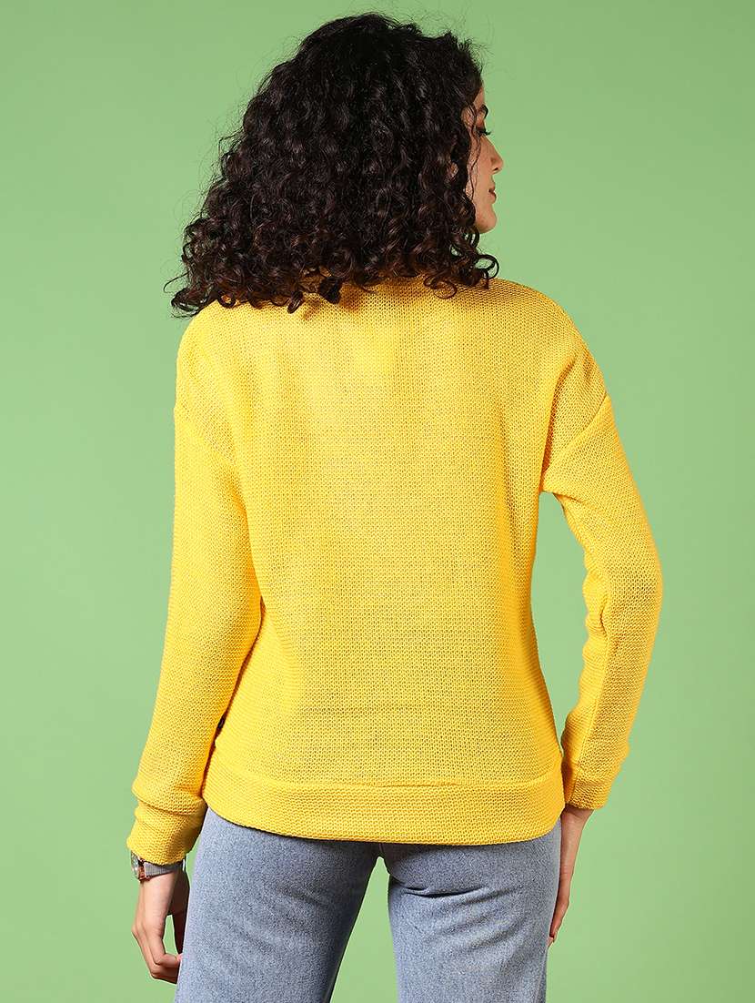 women solid long sleeve pullover - 21685185 -  Standard Image - 3