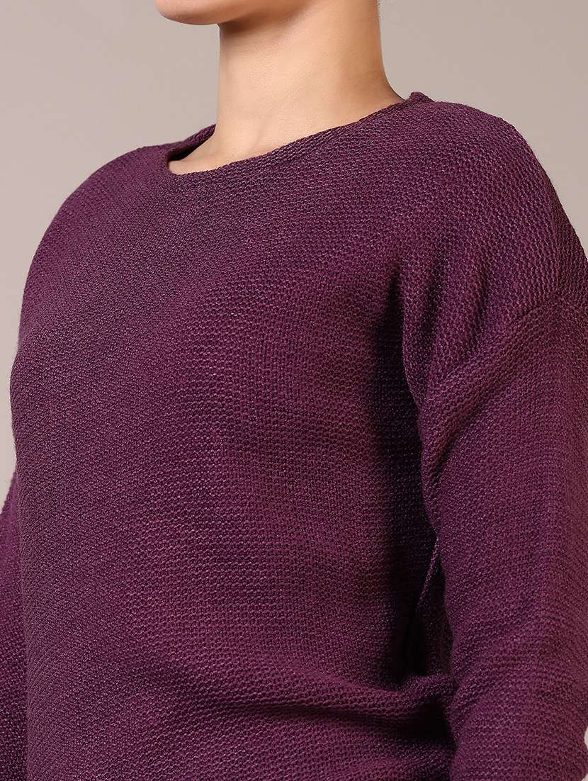 women solid long sleeve pullover - 21685188 -  Standard Image - 5