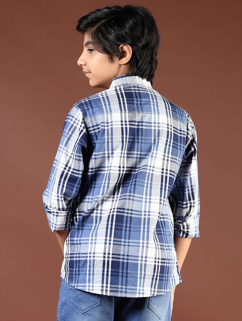 boys checkered long sleeve casual shirt - 21685198 - Standard Image - 3