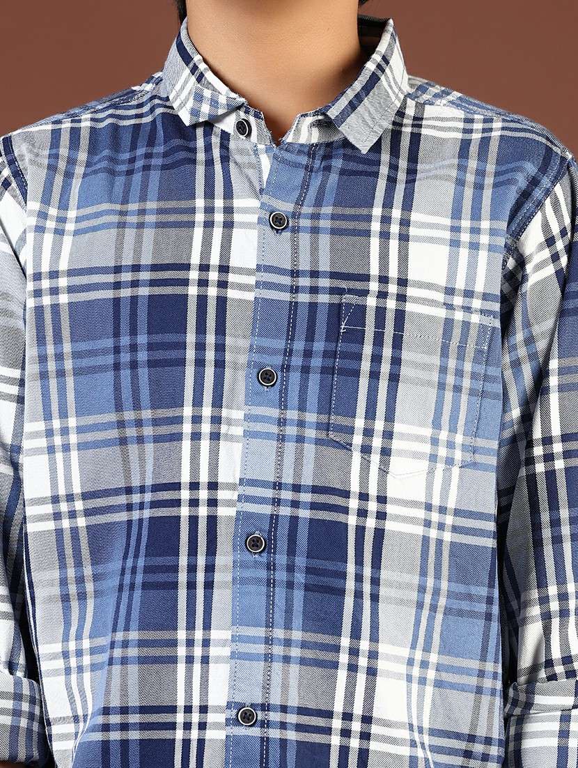 boys checkered long sleeve casual shirt - 21685198 - Standard Image - 5