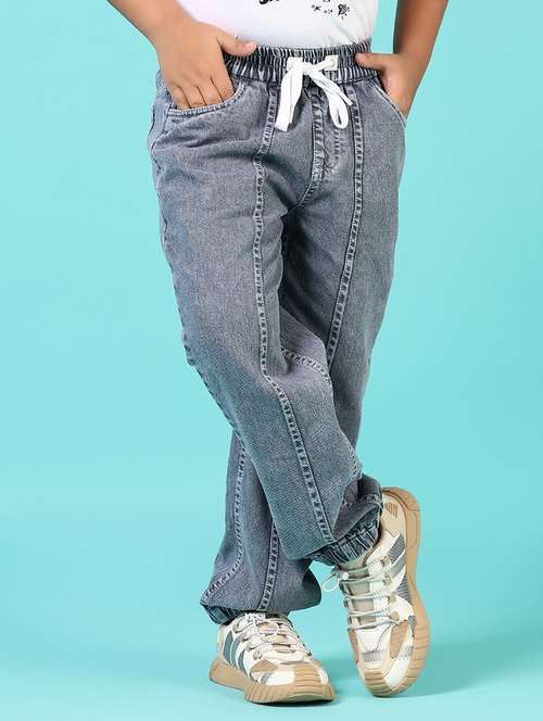 boys solid mid rise relaxed fit jean - 21685240 - Standard Image - 0