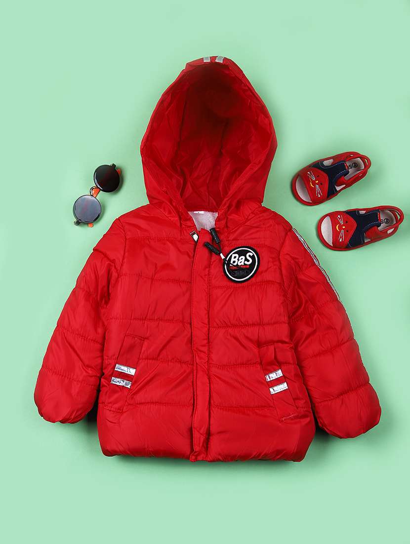 boys long sleeve hooded quilted jacket