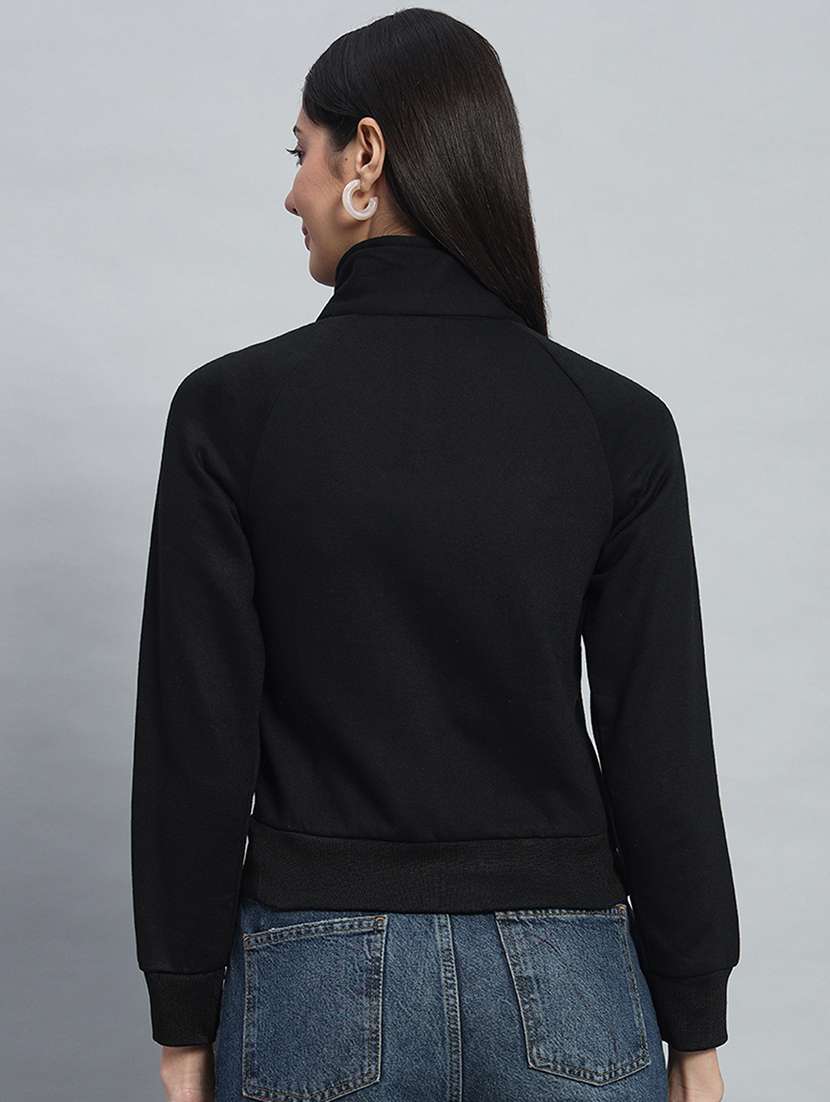 women solid long sleeves crop sweatshirt - 21685410 - Standard Image - 3