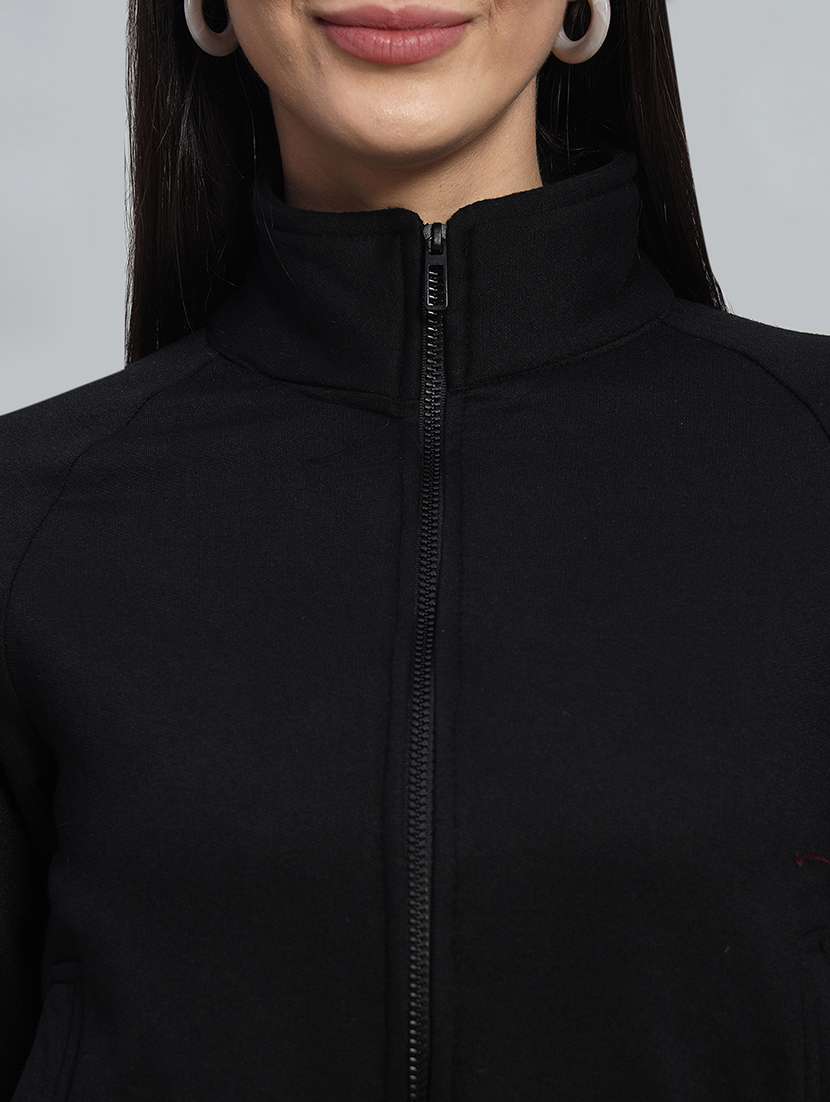 women solid long sleeves crop sweatshirt - 21685410 - Standard Image - 5