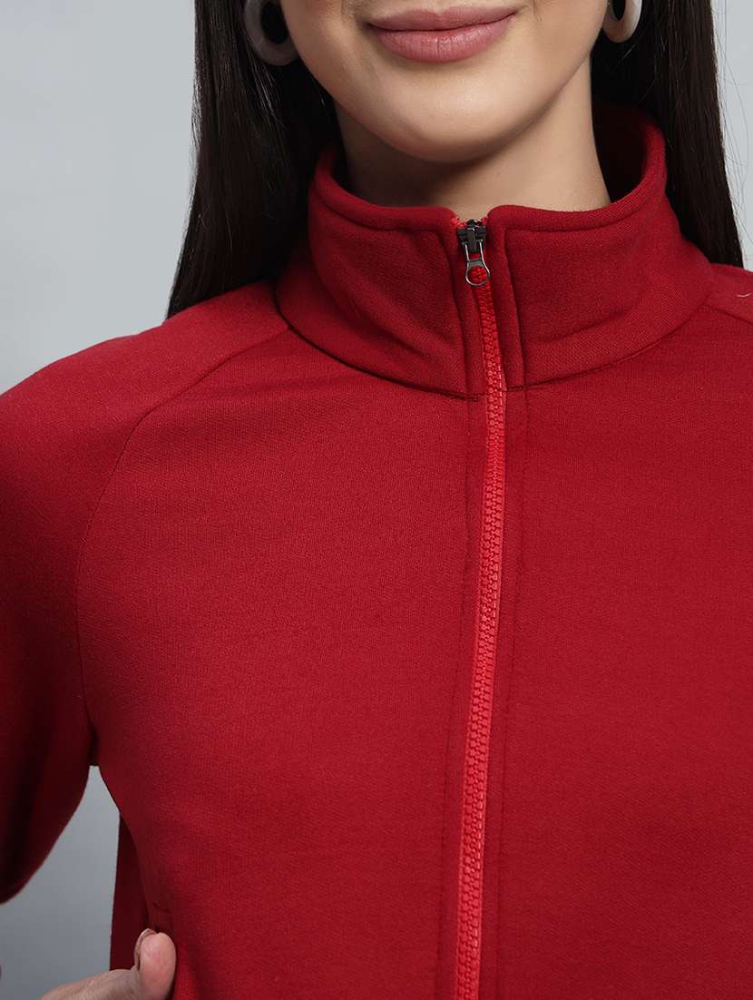 women solid long sleeves crop sweatshirt - 21685411 -  Standard Image - 5