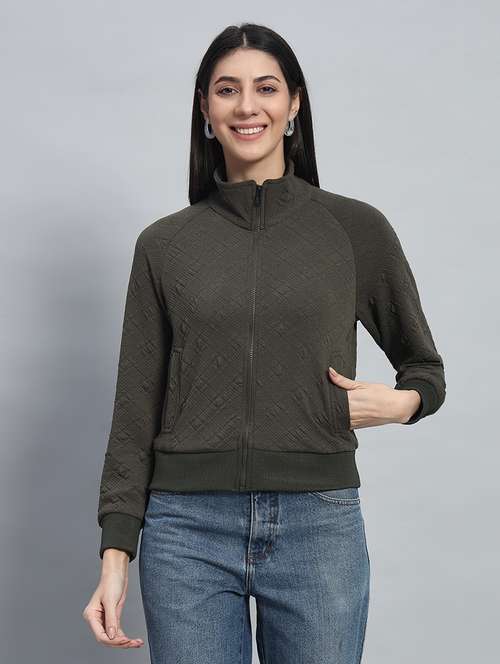 women solid long sleeves sweatshirt - 21685413 - Standard Image - 0