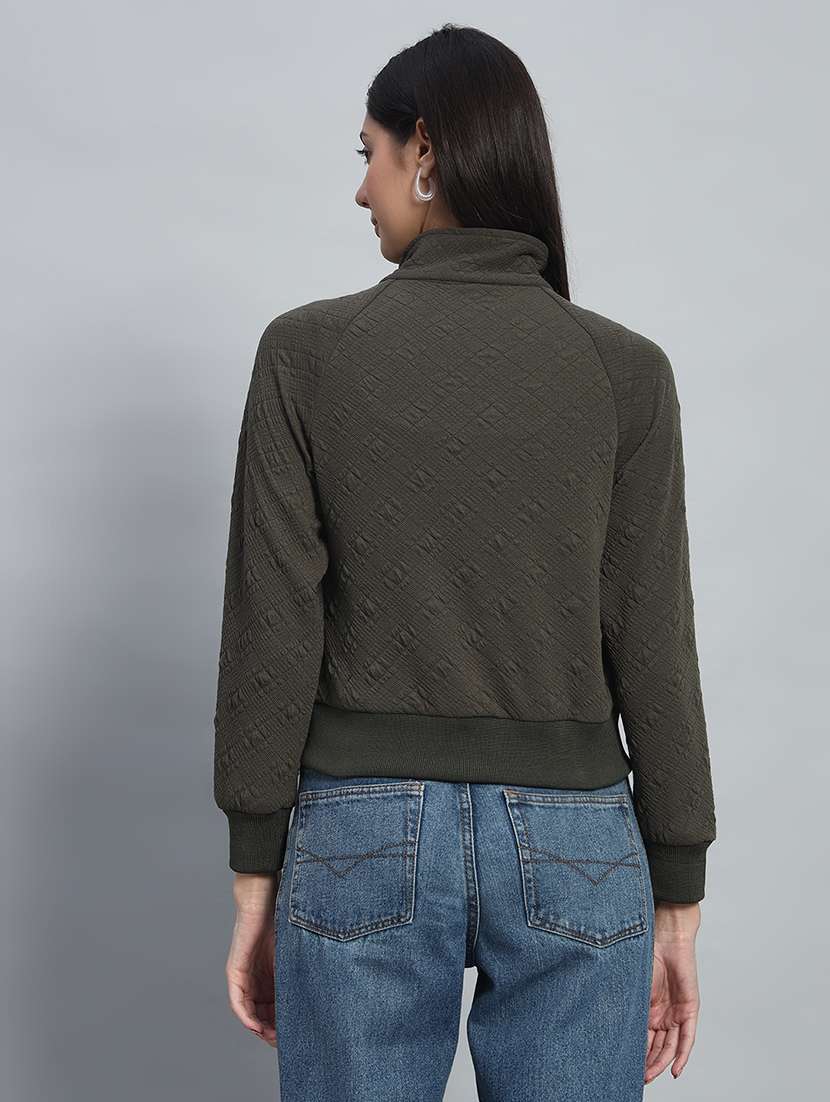 women solid long sleeves sweatshirt - 21685413 - Standard Image - 3
