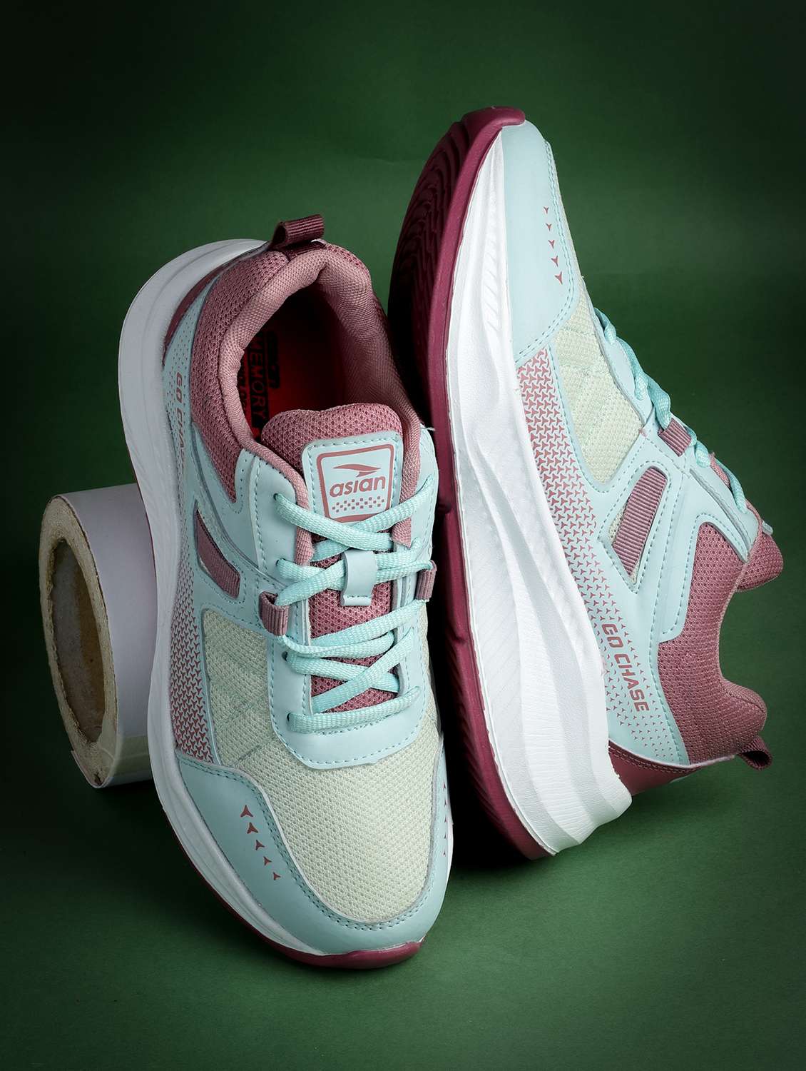 women mauve lace-up sports shoes