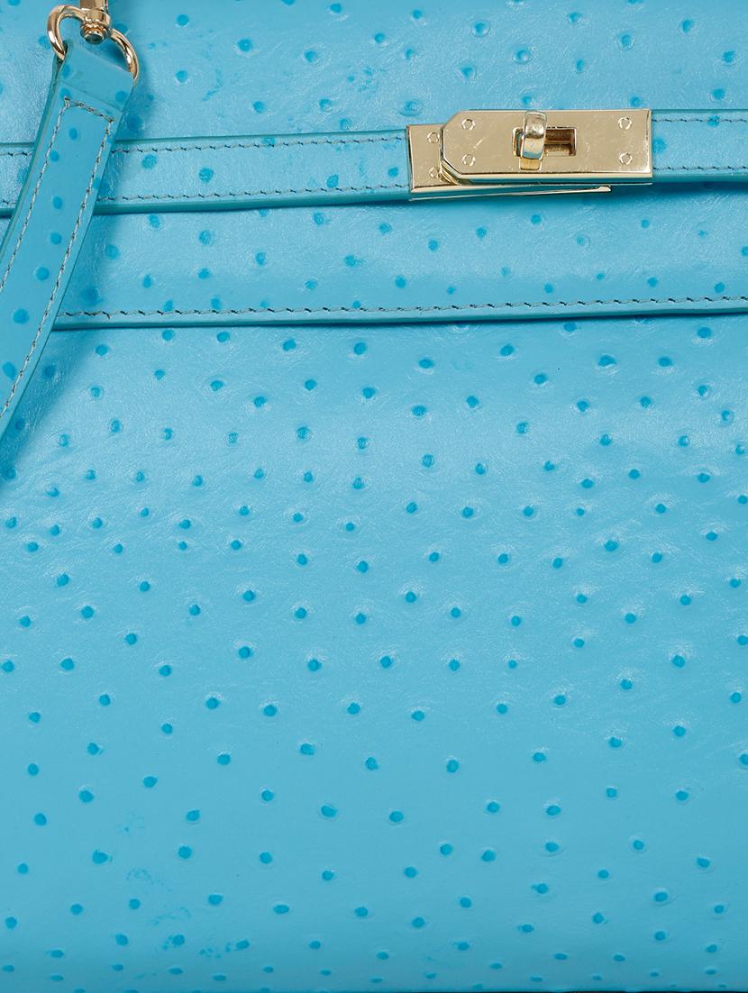 women blue textured leather handbag - 21685471 - Standard Image - 3