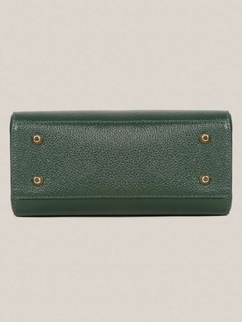 Women Solid Leather Handbag