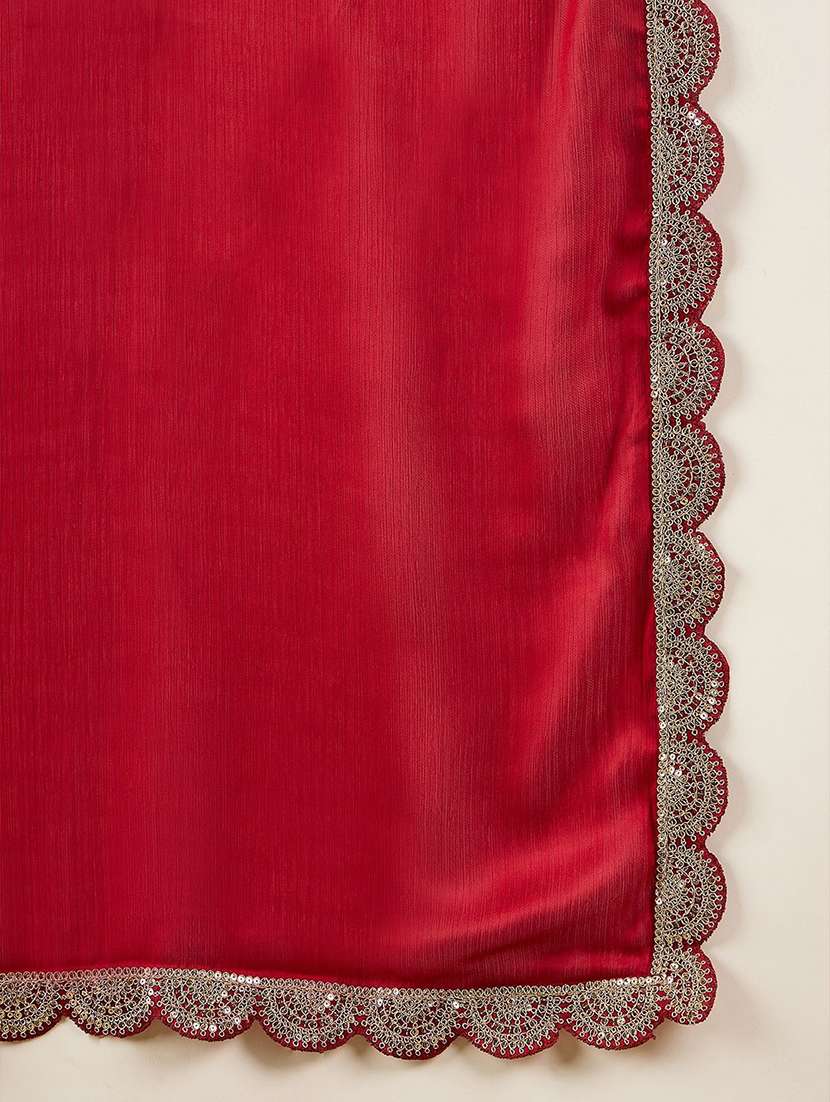 women red bordered saree with blouse - 21685503 - Standard Image - 5