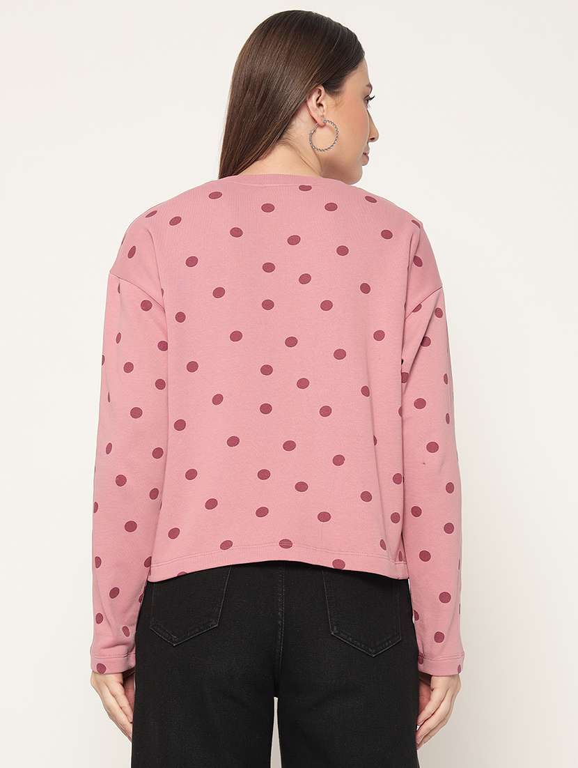 women polka doted all over print sweatshirt - 21685585 -  Standard Image - 3