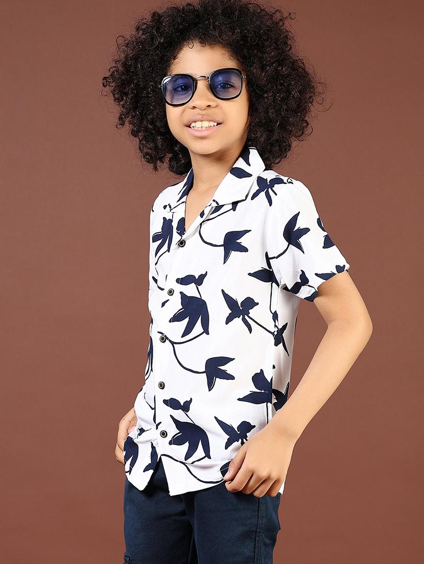 boys printed cuban collared short sleeve shirt - 21685613 -  Zoom Image - 0