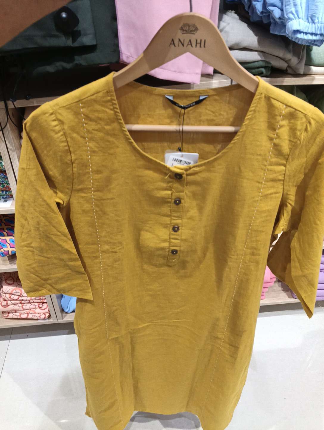 yellow cotton slub kurta - 21685616 - Zoom Image - 0
