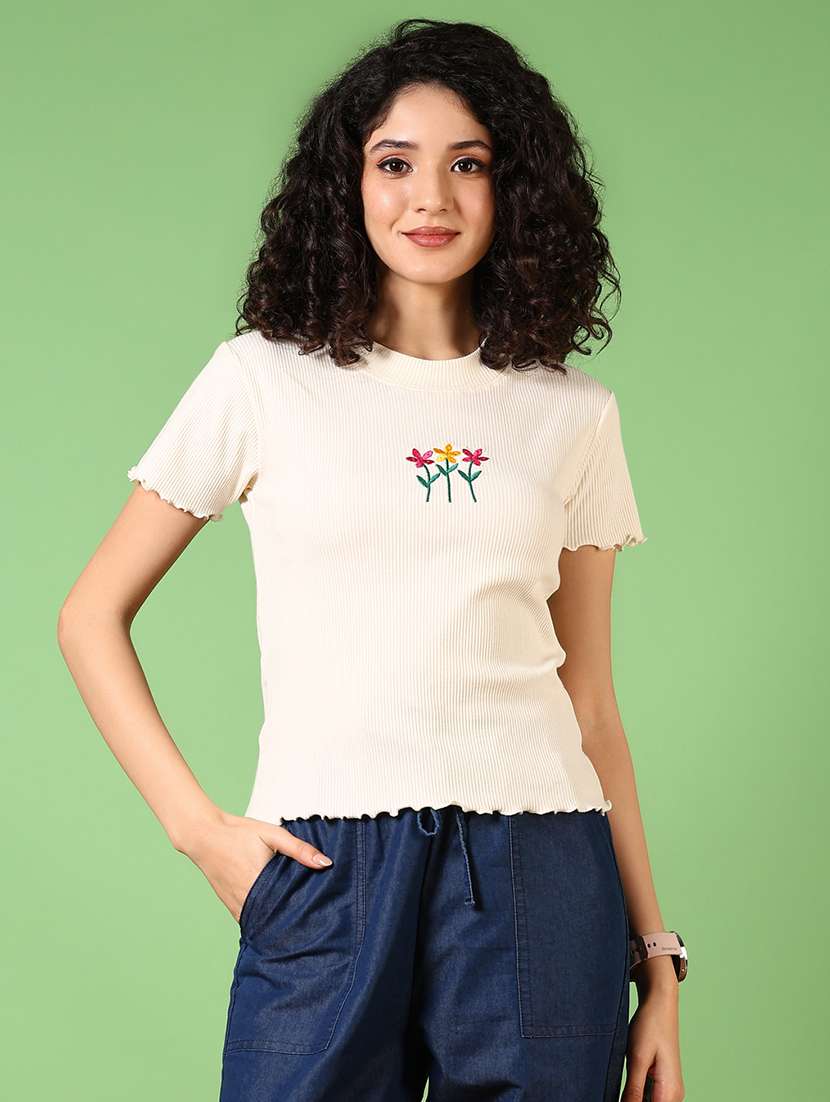 women printed round neck t-shirt