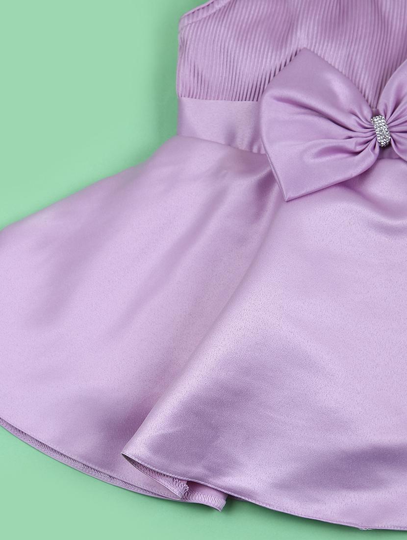 girls solid round neck sleeveless frock - 21685660 - Standard Image - 3