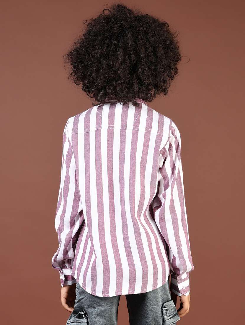 boys striped collared casual shirt - 21685691 -  Standard Image - 3