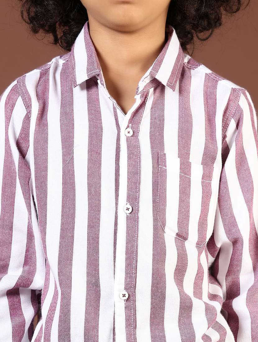boys striped collared casual shirt - 21685691 -  Standard Image - 5