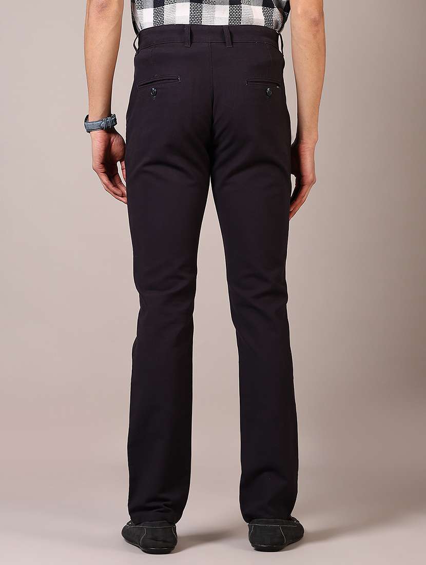 men solid mid rise chinos trouser - 21685722 -  Standard Image - 3