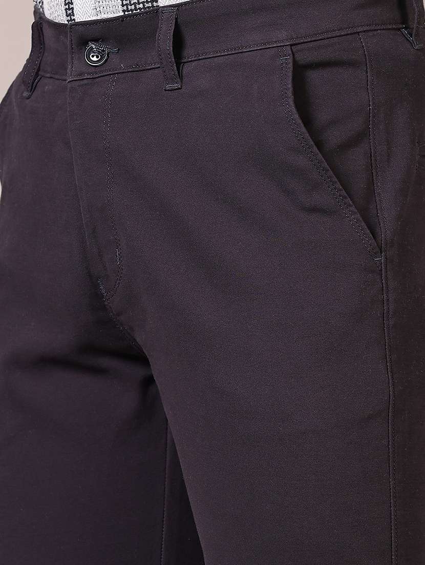 men solid mid rise chinos trouser - 21685722 -  Standard Image - 5
