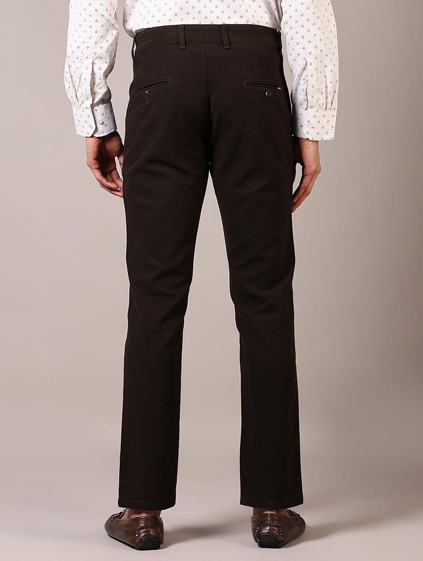 men solid mid rise chinos trouser - 21685723 - Standard Image - 3