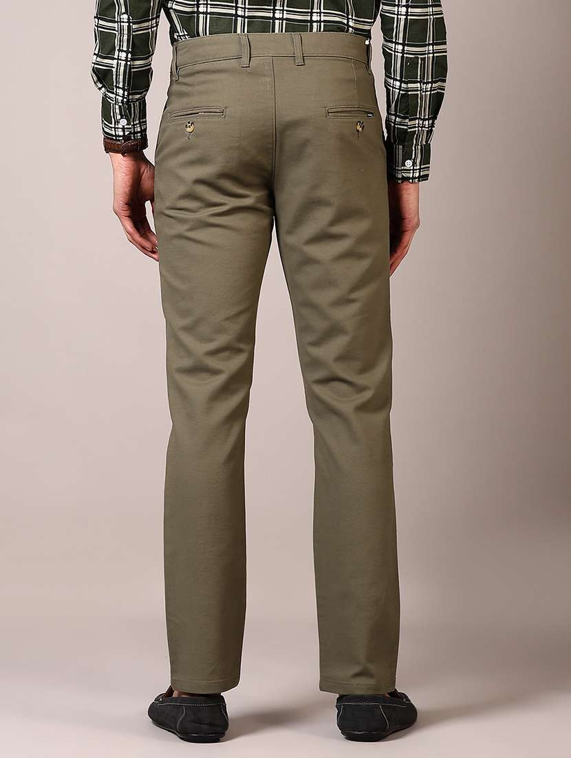 men solid mid rise chinos trouser - 21685725 -  Standard Image - 3