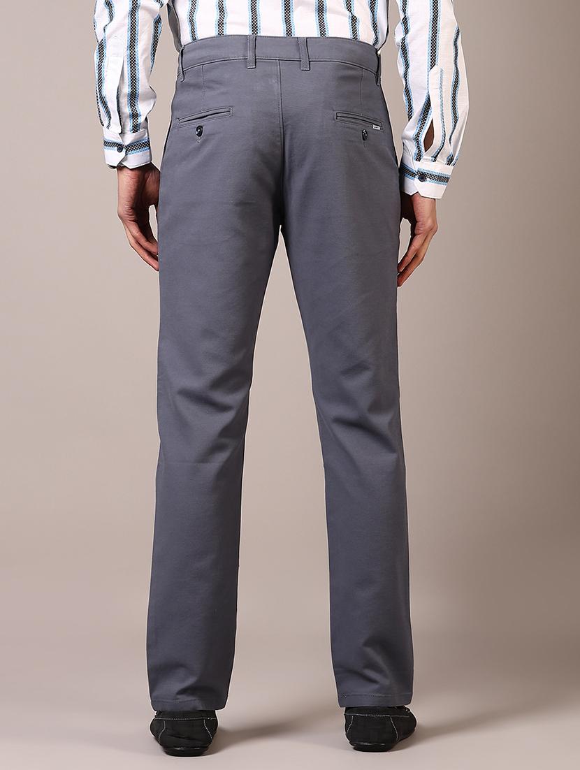 men solid mid rise chinos trouser - 21685726 - Standard Image - 3