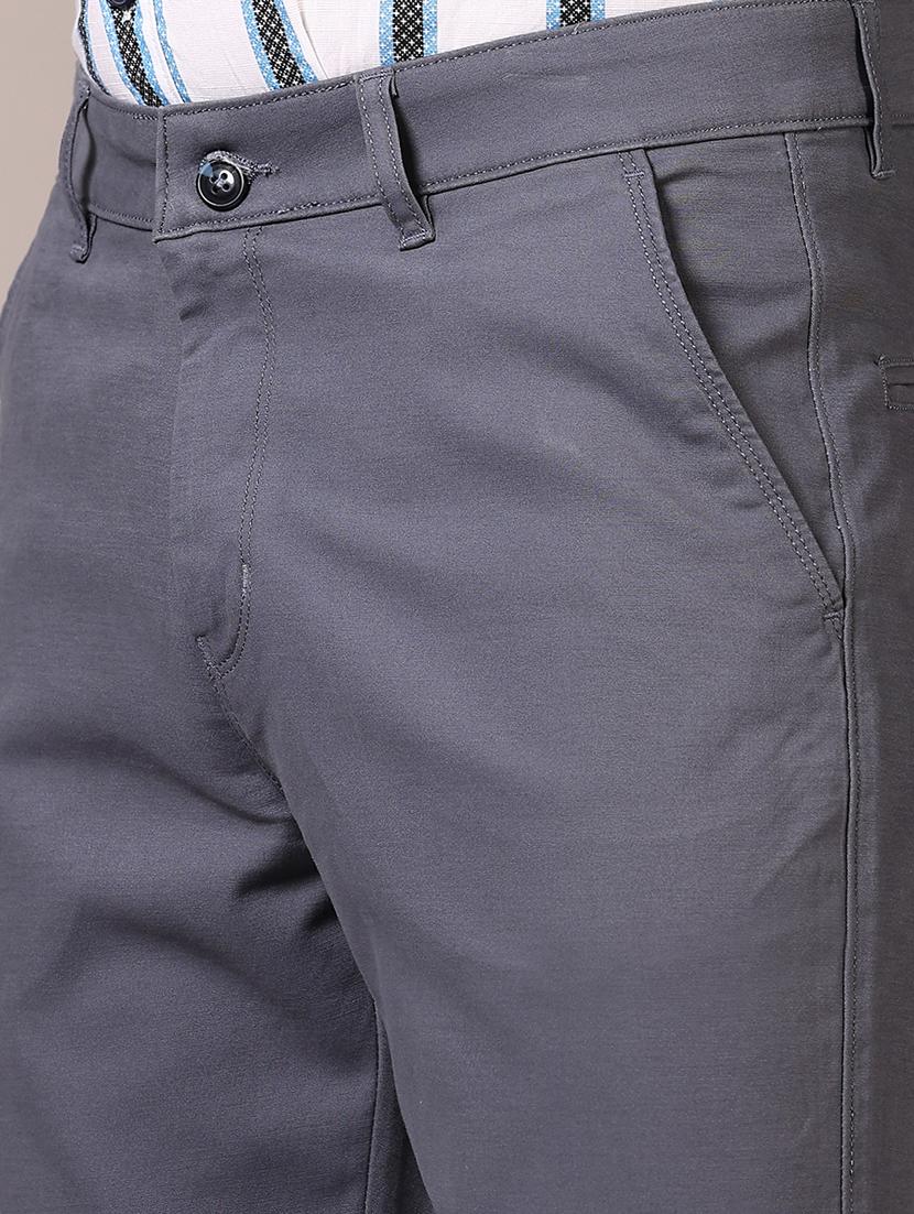 men solid mid rise chinos trouser - 21685726 - Standard Image - 5