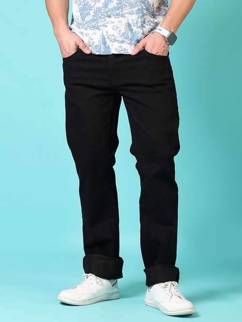 men mid rise plain slim fit jeans