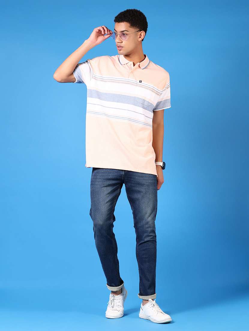 men striped short sleeve regular fit polo t-shirt - 21685769 -  Standard Image - 3