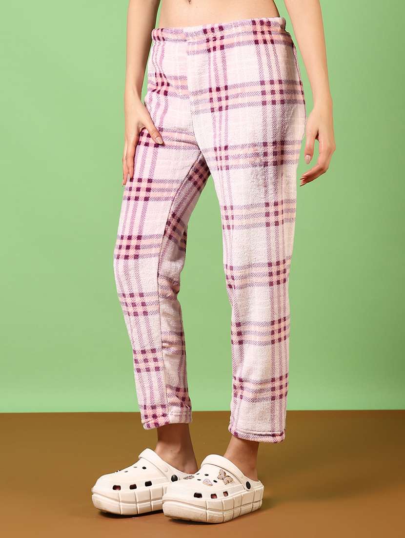 women checkered mid rise pyjama - 21685797 -  Standard Image - 3