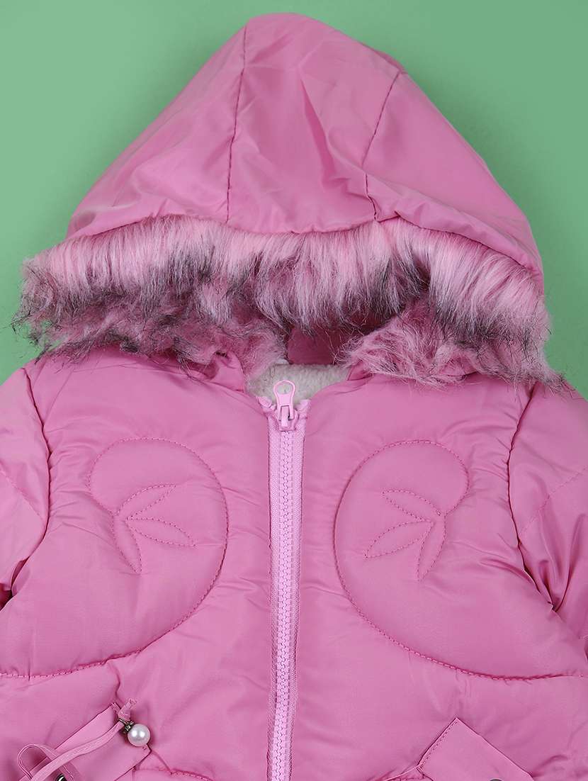 girls solid long sleeve quilted jacket - 21685827 -  Standard Image - 3