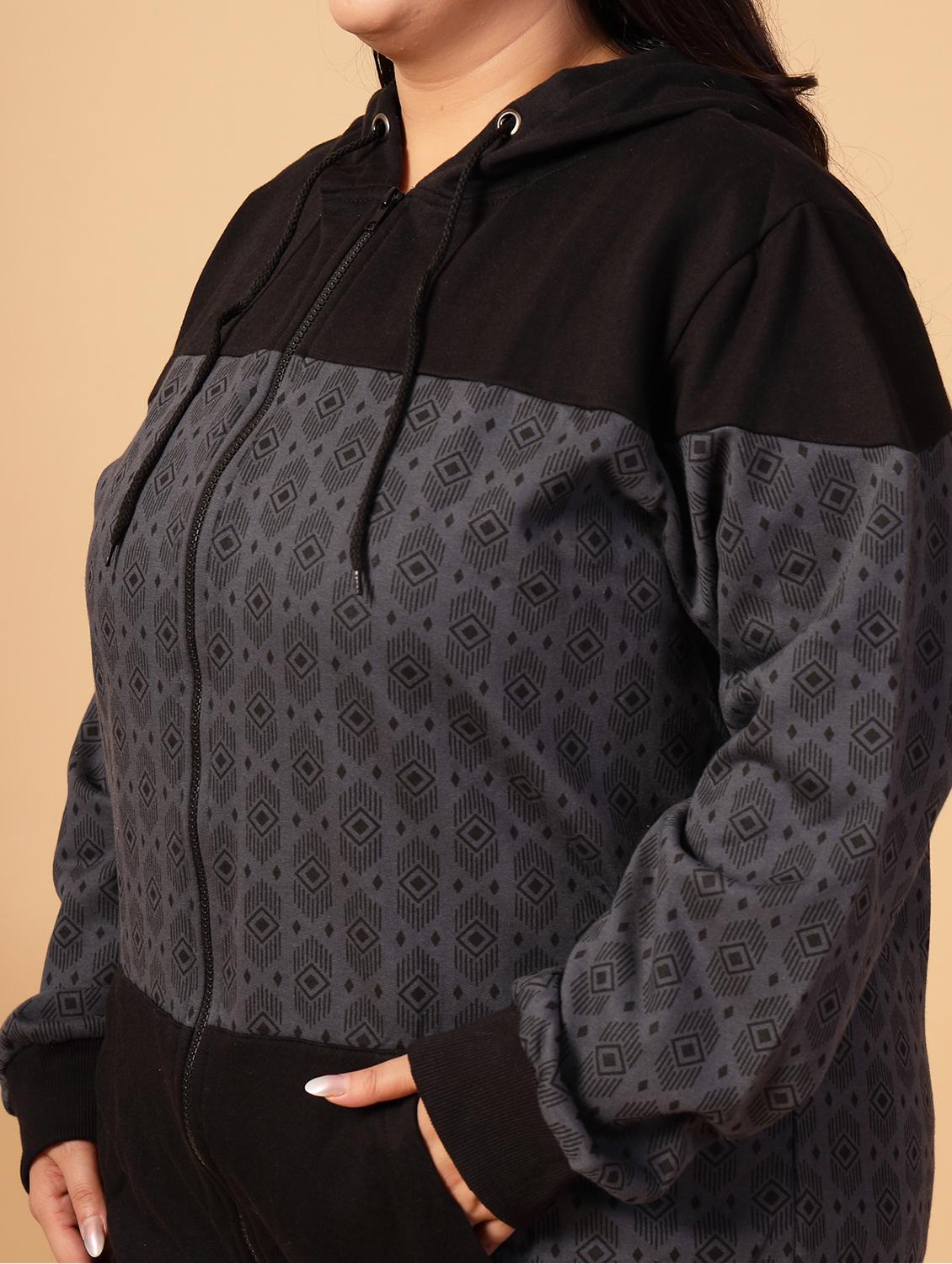 women plus size color blocked sweatshirt - 21686017 - Standard Image - 5